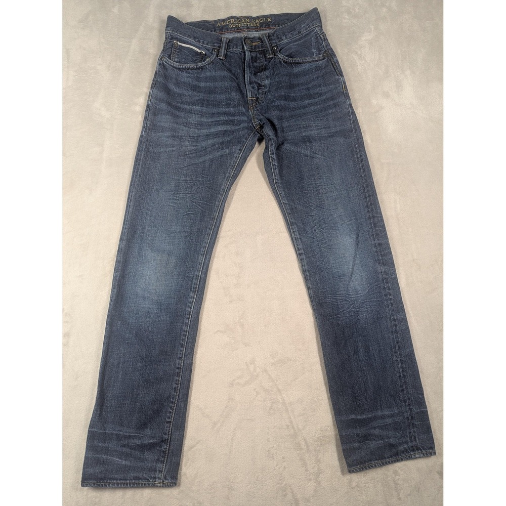 American Eagle Outfitters‎ Jeans Mens 28x32 Medium Wash Slim Straight Button Fly